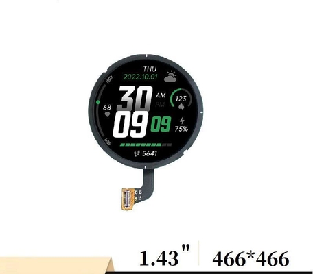 1.43 Zoll rundes AMOLED-Display 466x466 selbst ausstrahlend mit hohem Kontrast