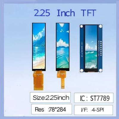2.25-inch TFT LCD color screen | 76×284 long strip resolution, ST7789 driver, serial port screen, dedicated for industrial equipment status bars, easy to install in narrow spaces, stable display