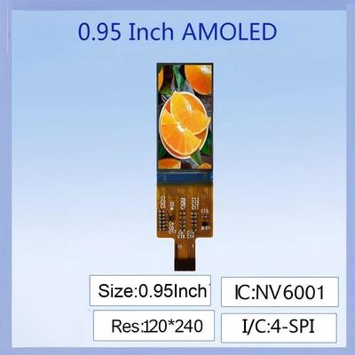 0.95-inch AMOLED display | Self-luminous color screen, 120×240 dot matrix, SH8501 driver, dedicated for smart wearables / DIY electronics, easy integration, low power consumption